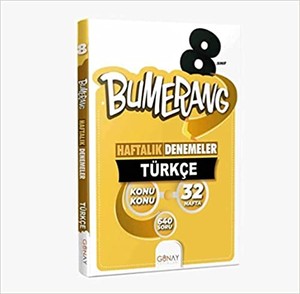 8.Sınıf Bumerang Türkçe Haftalık Denemeler Günay Yayınları