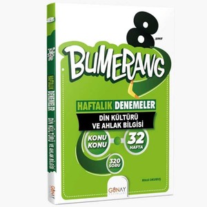 8.Sınıf Lgs Bumerang Haftalık Denemeler Din Kültürü Günay Yayınları