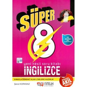  8. Sınıf Yeni Nesil Süper 8 İngilizce Soru Kitabı Nitelik Yayınları